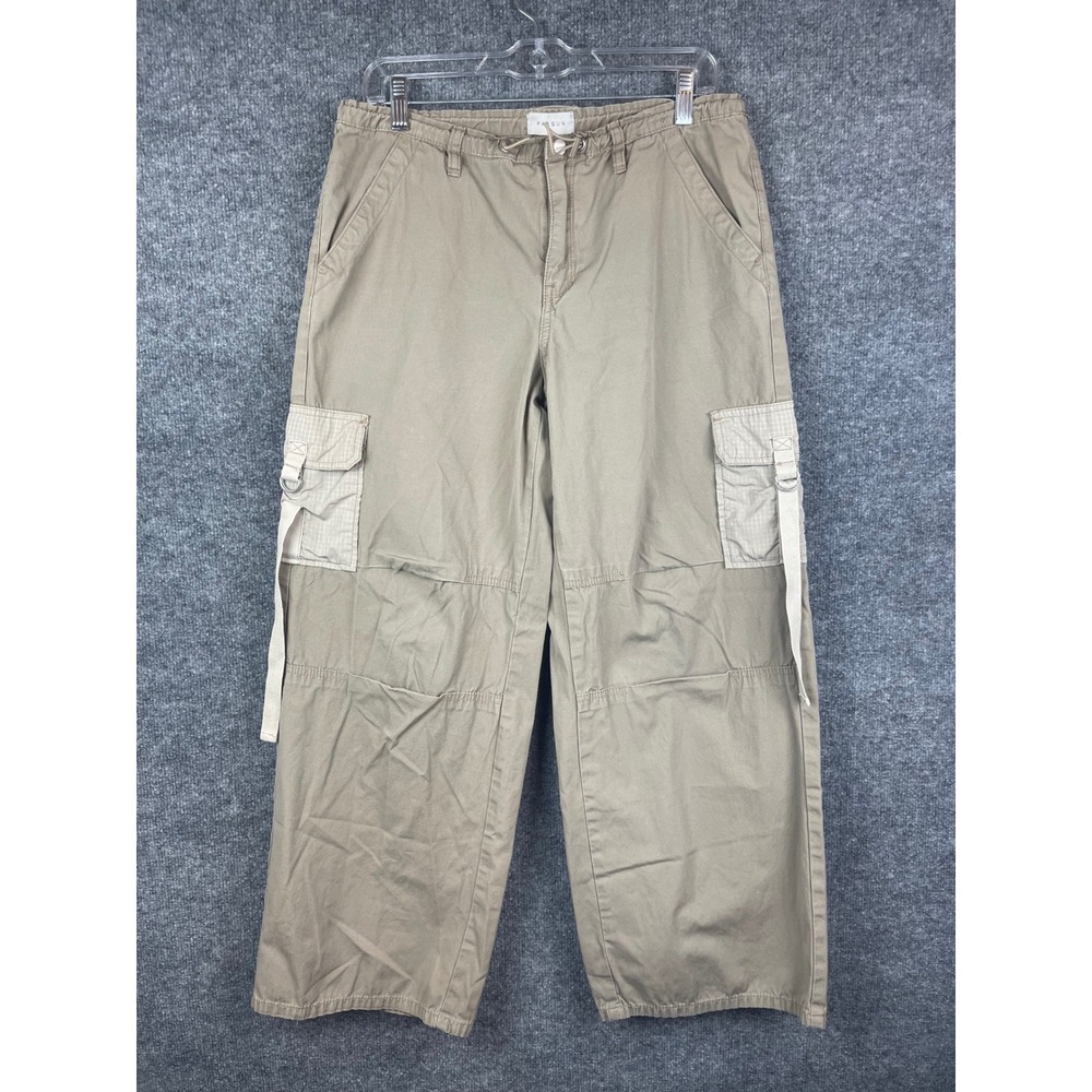 PacSun Baggy Cargo Pants Womens S Tan Khaki Excellent Wide Leg Utility Trousers